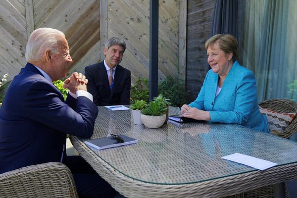 President Biden meets with German Chancellor Angela Merkel