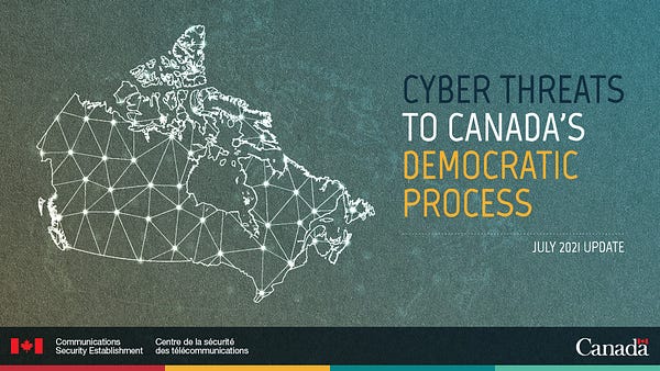 A map of Canada, with lines connecting the whole country to show how interconnected the country is through the internet.