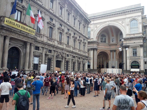 Corteo no green pass Milano