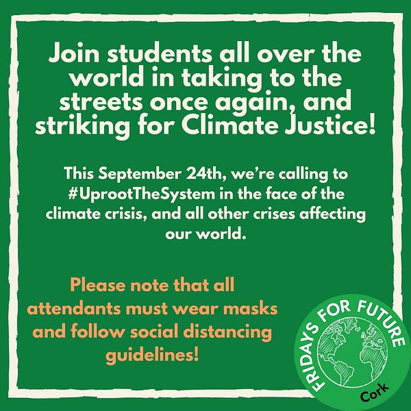 Join students all over the world in taking to the streets once again, and striking for Climate Justice! This September 24th, we’re calling to #UprootTheSystem in the face of the climate crisis, and all other crises affecting our world. Please note that all attendants must wear masks and follow social distancing guidelines!