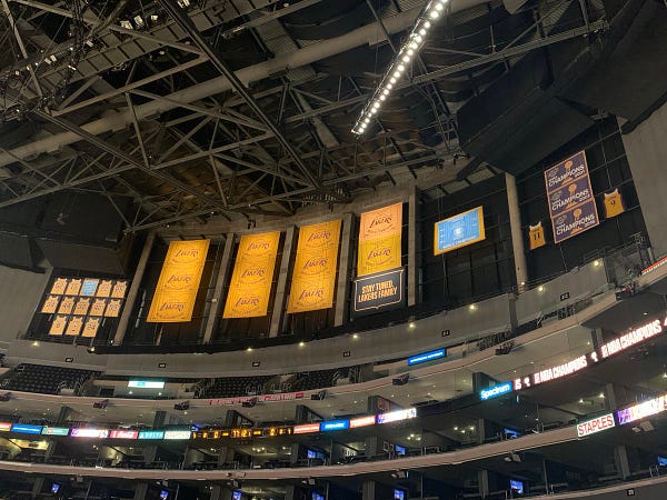 The Banner has found its home in the rafters of STAPLES Center