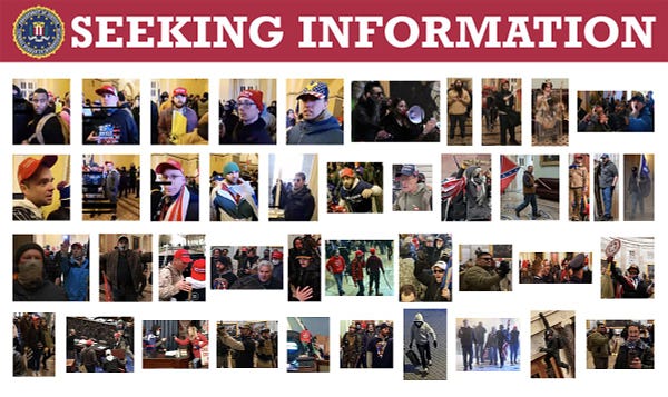 Seeking information poster with photo collage 
