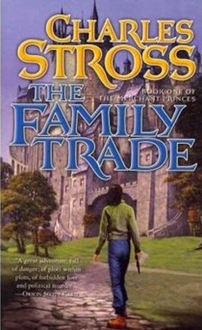 Original paperback cover for "The Family Trade." 