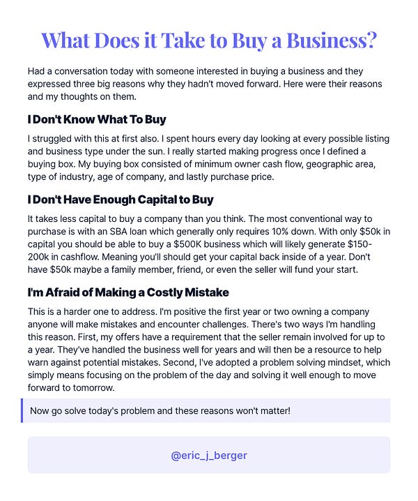 What Does it Take to Buy a Business?