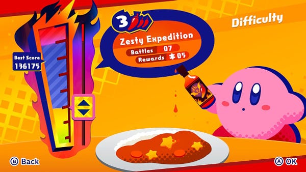 Kirby putting a little bit of hot sauce on his meal, curious about what it will do to it.
