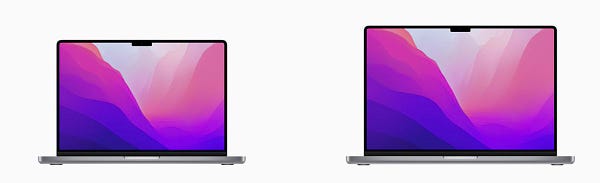 Illustration of the new 2021 MacBook pros
