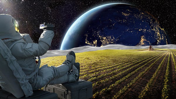  Astronaut taking a picture of food growing in space. #AgInSpace