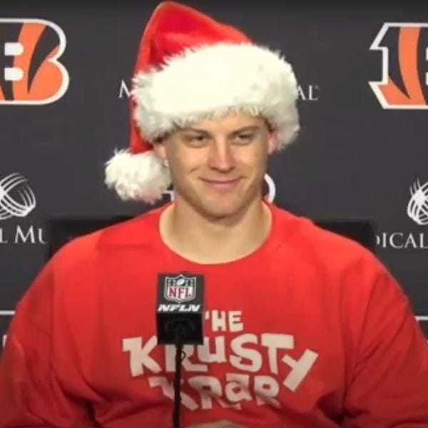 Joe Burrow and Cincinnati Bengals Wear Christmas Sweaters Ahead of