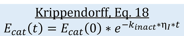 Alt: Krippendorff: Ecat(t)=Ecat(0)*e^-k_inact*nI*t