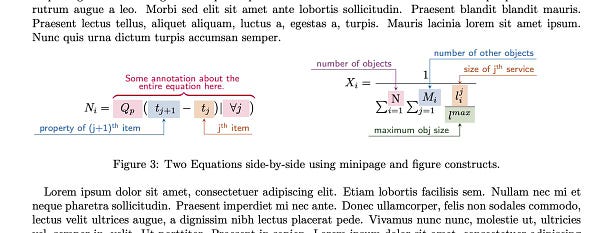 An example of an annotated Latex Equation.
