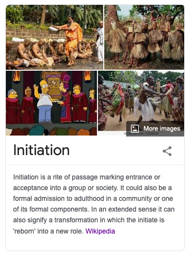 screenshot of google result for initiation