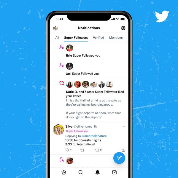 the Creator Notification tab on iOS only that will allow Super Follow Creators to be able to see the interactions from their Super Followers easily. The new feature will have a dedicated tab for these notifications. 
