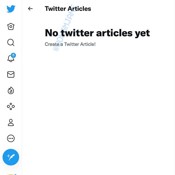 Twitter Web App showing “Twitter Articles” page

No twitter articles yet
Create a Twitter Article!