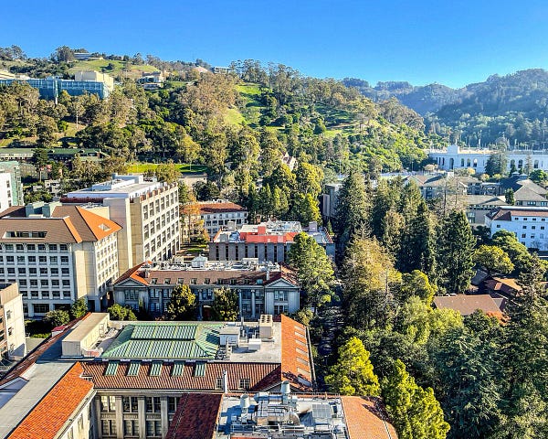 Bird's eye view of the Berkeley campus