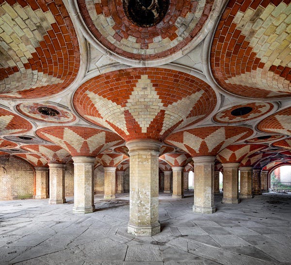 The Subway beneath Crystal Palace Parade was upgraded to Grade II* in 2018. It has dramatic fan vaults in red and cream brickwork, said to have been built by Italian cathedral bricklayers.