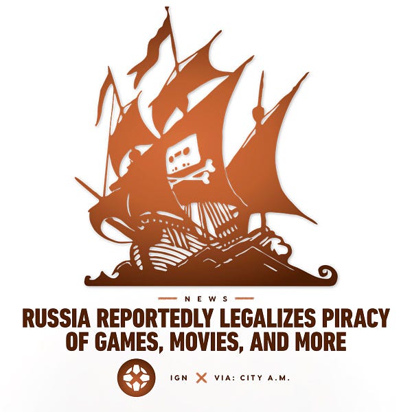 Russia Reportedly Legalizes Piracy of Games, Movies, and More