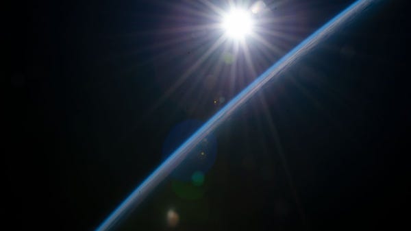iss066e152099 (Feb. 22, 2022) --- The sun rises above the Earth's horizon in this photograph from the International Space Station as it orbited 262 above the Pacific Ocean.
