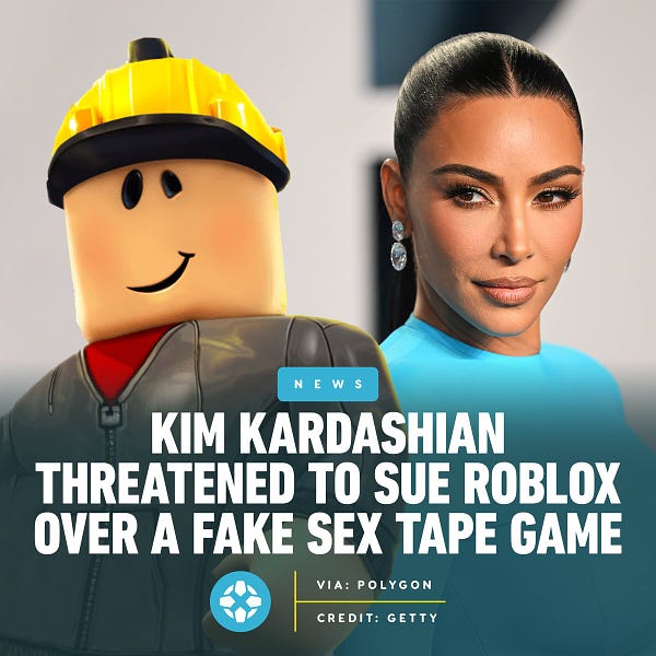 Kim Kardashian Threatened to Sue Roblox Over a Fake Sex Tape Game 