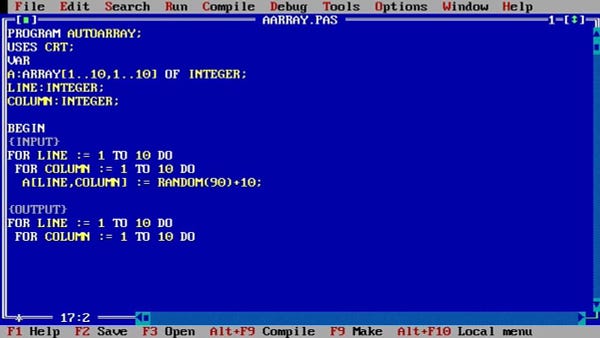 Turbo Pascal IDE also had a blue background