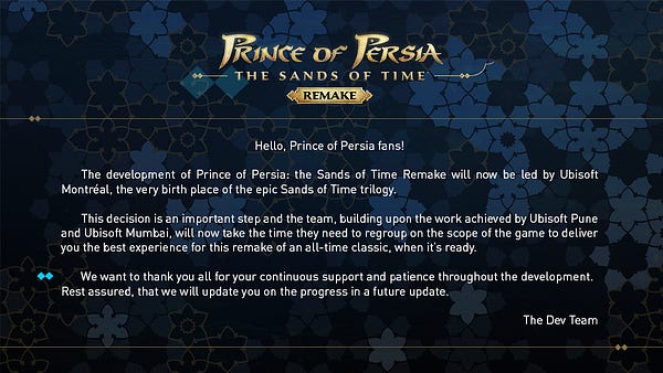 Prince of Persia: The Sands of Time Remake is out in January