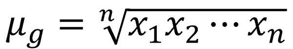 u_g=n-th root of (x1*x2*...xn)