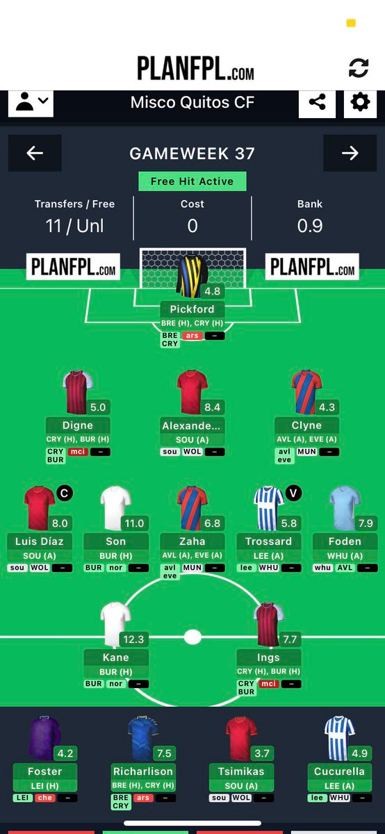 AI Picks #FPL Free Hit!