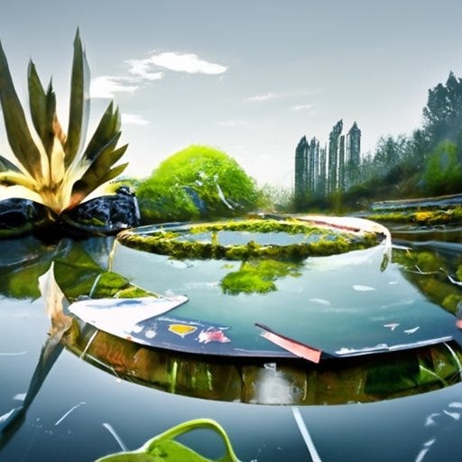 A beautiful painting of a waterlily pond, trending on Artstation