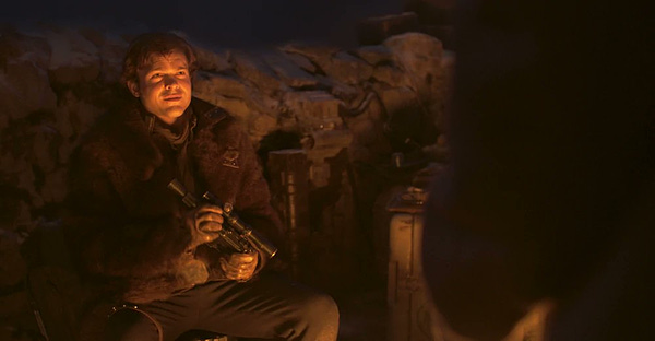Young Solo gets his blaster in the movie Solo. 