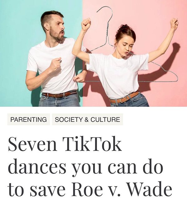 Headline: Seven TikTok dances you can do to save Roe v Wade