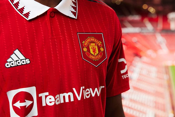 A close up view of our new 2022/23 home shirt.