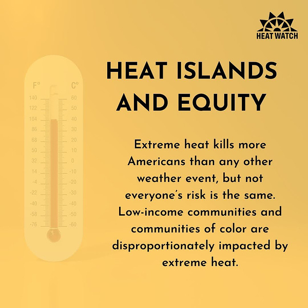 Extreme heat kills more Americans than any other weather event, but not everyone’s risk is the same.

 Low-income communities and communities of color are disproportionately impacted by extreme heat.