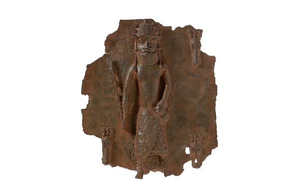 A Benin bronze plaque