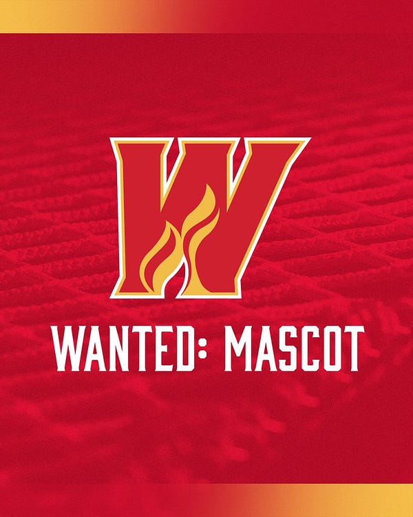 Graphic featuring the Wranglers logo and the text "Wanted: Mascot"
