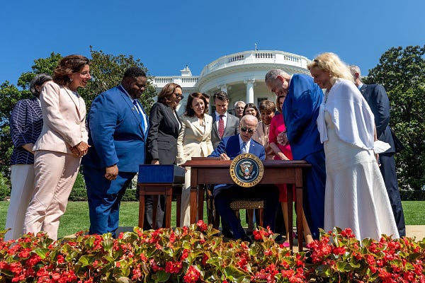 President Biden signs the CHIPS and Science Act into law.