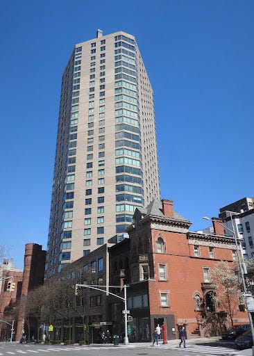 A Manhattan skyscraper where Oz owns a condo.