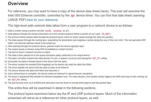 Excerpt from the sending data blog, the overview section which gives a high level overview of what the blog is about.