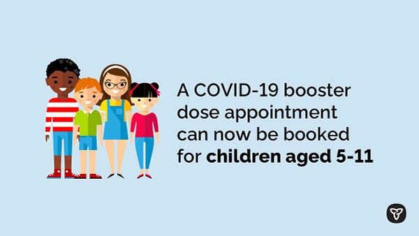 A COVID-19 booster dose appointment can now be booked for children aged 5-11 
