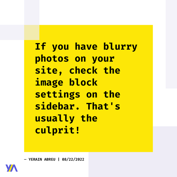 If you have blurry images on your WordPress site, check the block settings. It might be set to low resolution by default. #wordpress #seo