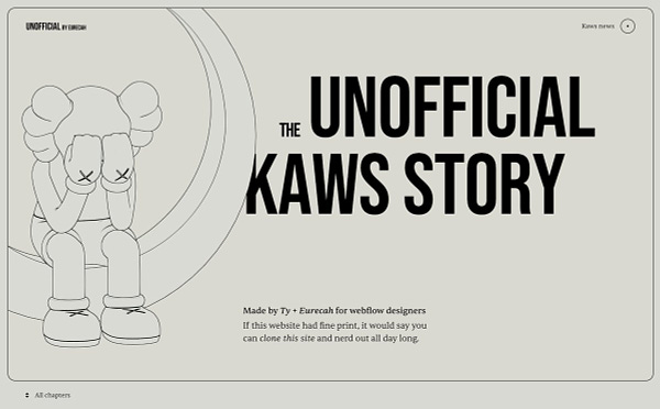 Kaws webflow template hero section
