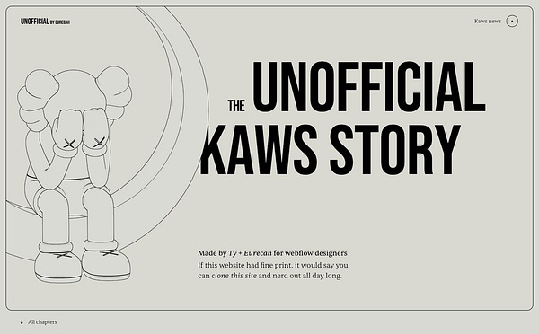 Kaws webflow template hero section