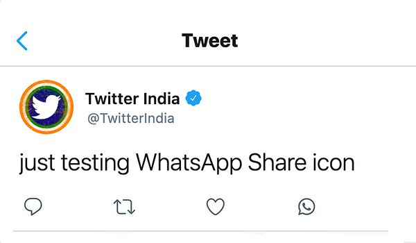just testing WhatsApp Share icon