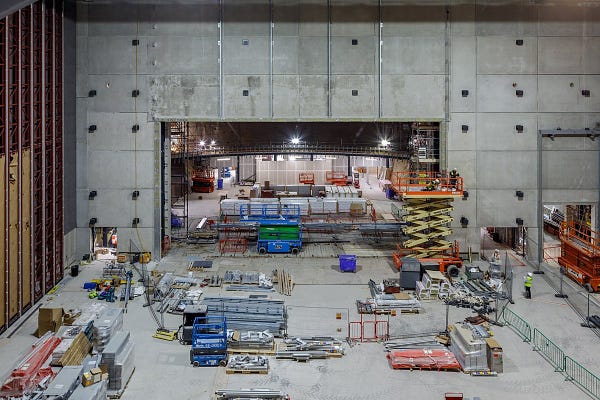 Photo showing some of the machinery in operation within the Factory building