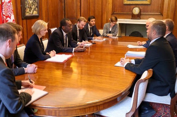 The Prime Minister Liz Truss and Chancellor Kwasi Kwarteng meet with the OBR's budget responsibility committee today.