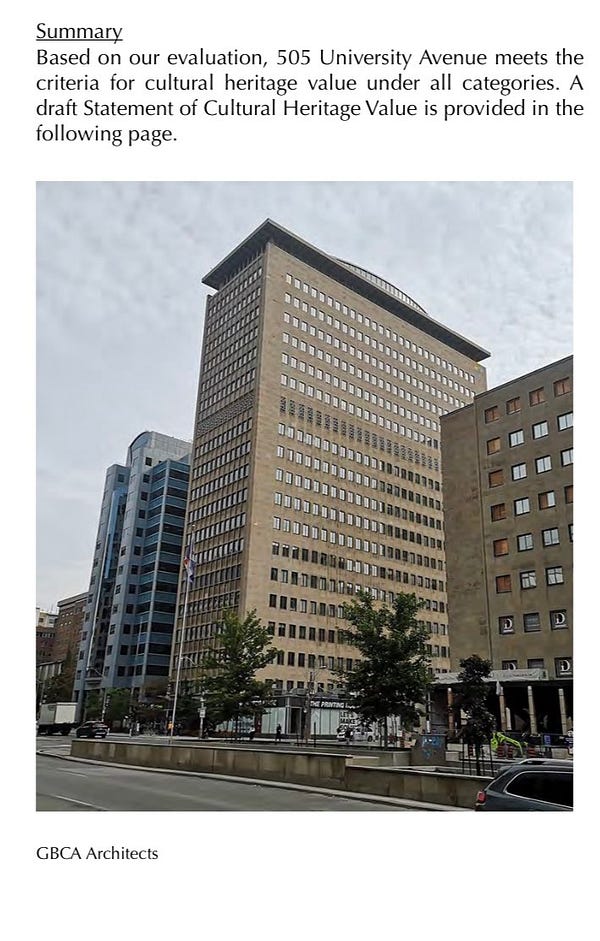 Photograph of the tower at 505 University Ave., Toronto