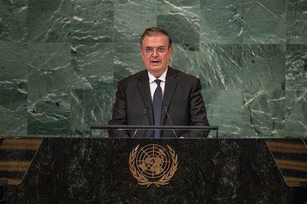 H.E. Marcelo Ebrard Casaubón, Minister for Foreign Affairs of Mexico, addresses the general debate of the General Assembly’s seventy-seventh session. © UN Photo/Cia Pak
