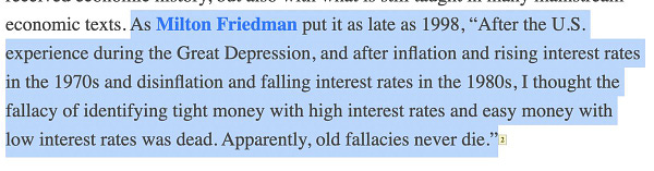 milton friedman interest rates federal reserve