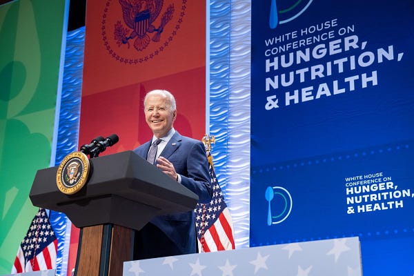 President Biden delivers remarks at the White House Conference on Hunger, Nutrition, and Health.