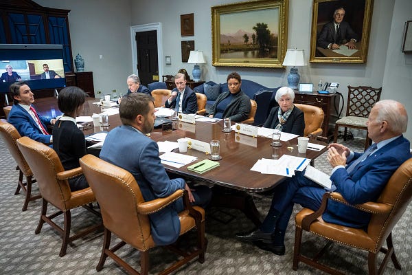 President Biden receives an economic briefing.