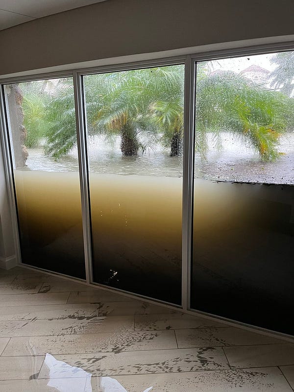 This is was taken through the  window in our condo building ground level party room.  We live on the beach in Naples, Florida. They don't call '
em hurricane windows for nuthin'!