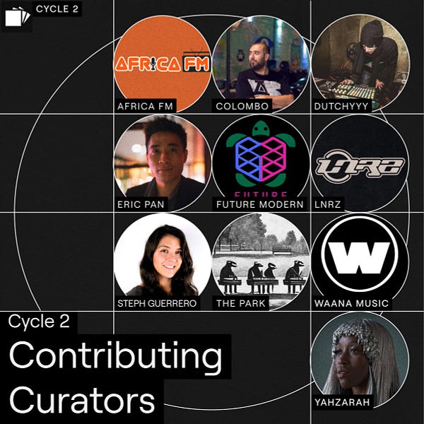 Graphic displaying all ten of Catalog's Cycle 2 contributing Curators